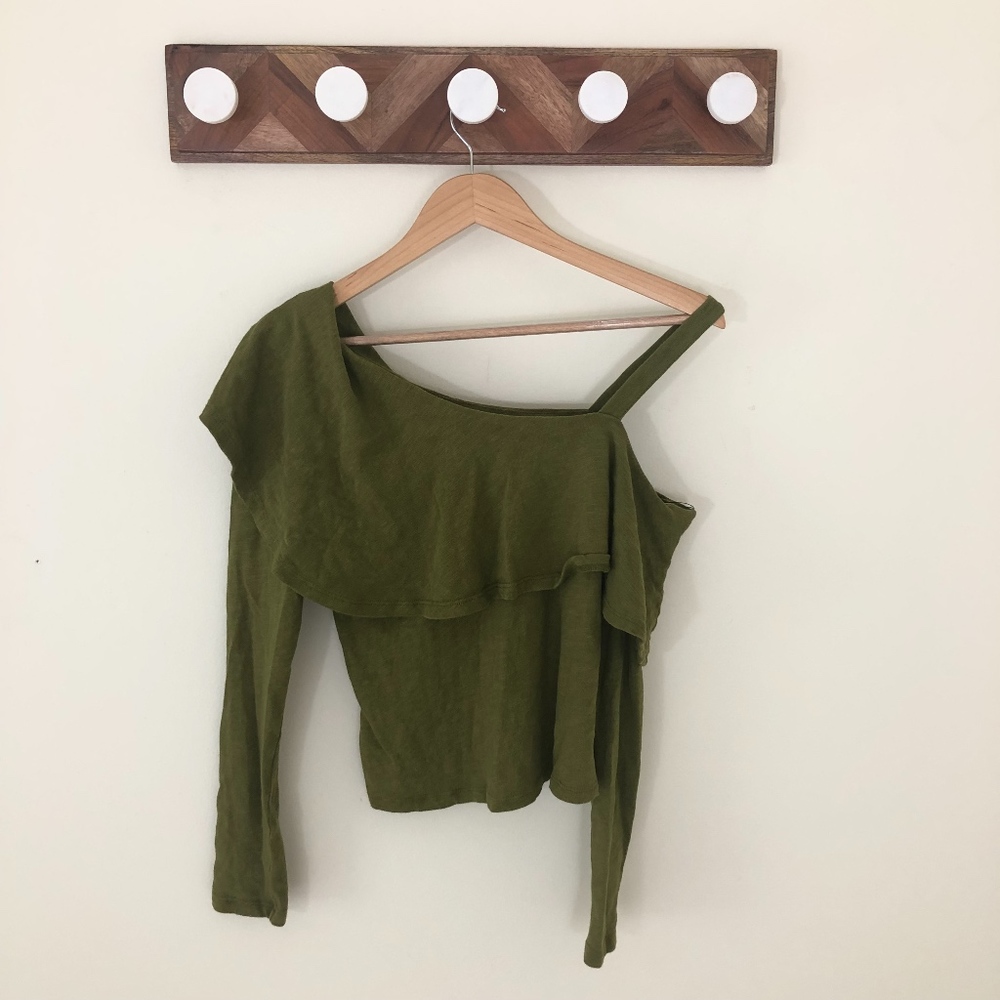 Anthropologie Postmark Green Top Sz XS
